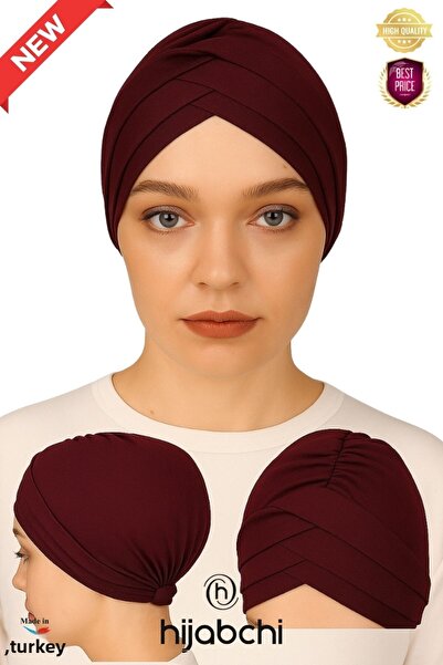 hijabchi Bone externă cu trei benzi încrucișate - Bone externă cu trei benzi încrucișate - Burgundy