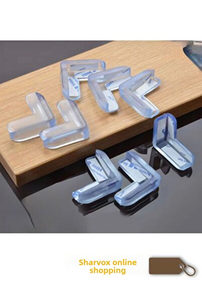 Sharvox 4-Piece Transparent Silicone Corner Protector – Protect Table, Coffee Table and Furniture Edges for Baby and Child Safety