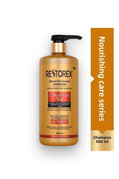Restorex 7 Nourishing Oil Shampoo for Dry and Damaged Hair 900 ml - Anti-Hair Loss