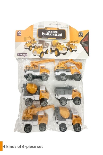 SmartFox Toy Construction Machinery Set - 6 Toy Construction Machinery with Pull and Drop Feature