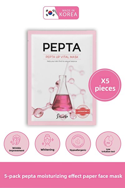 Shionle قناع الوجه الورقي الكوري Pepta Up ذو تأثيرات تجديدية وتألق وحيوية، عب...