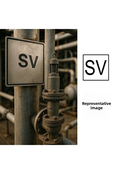 Badem10 علامة صمام أمان معدنية SV من الألومنيوم مسطحة 25 × 25 سم صمام أمان SV لسلامة العمل