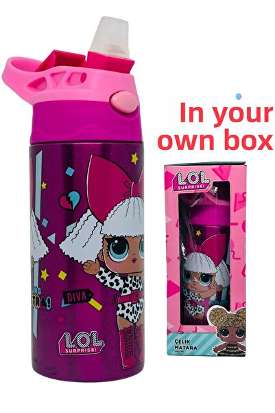 tüftürük Wiggle L.O.L Steel Thick Silicone Straw School Water Bottle