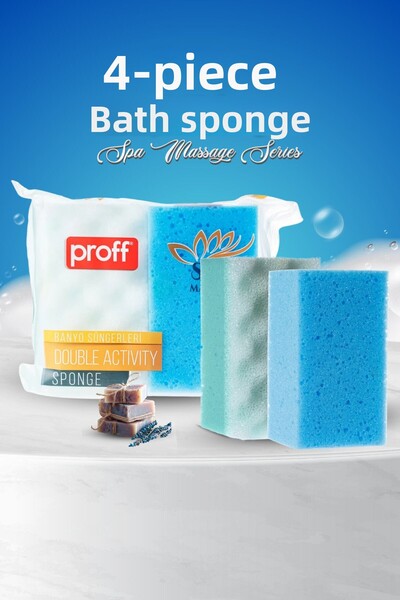 grimorlife 4 قطع من إسفنجة تدليك الجسم للاستحمام، إسفنجة سبا، إسفنجة علاجية ل...