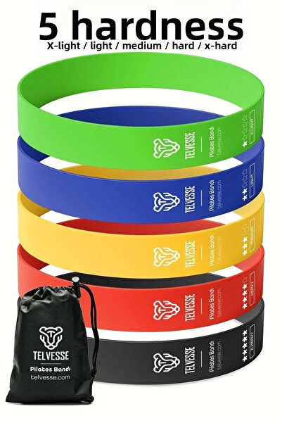 Ozsport 5 различни ленти за съпротива за пилатес с чанта Латексни ленти за ае...