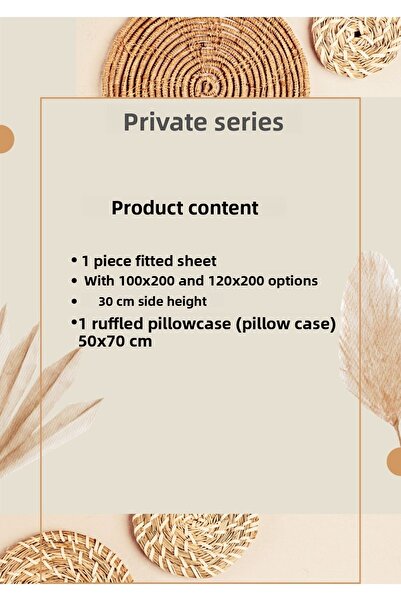 Violacasa Single Ruffle Fitted Sheet Set Private (100X200 and 120X200)