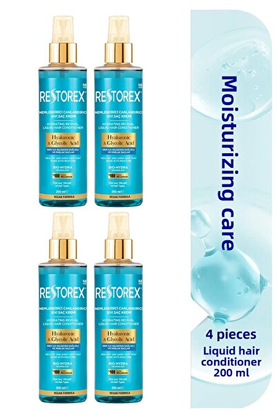 Restorex Hydra Moisturizing Revitalizing Care Liquid Conditioner 4X200 ml