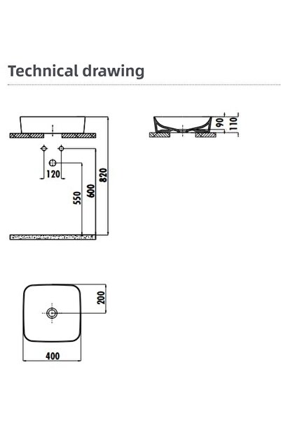 Creavit Ul040 Counter Top 40 cm Ultra Bowl Sink