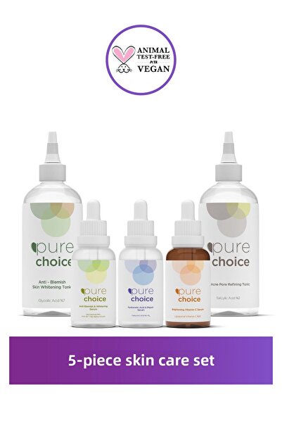 Pure Choice 5-Piece Complete Skin Care Set – Cleansing, Moisturizing, and Int...
