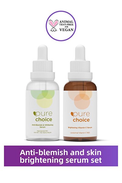 Pure Choice Anti-Blemish Skin Brightening Care Set (Vitamin C Serum + Anti-Bl...
