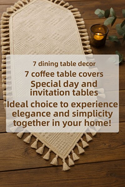 KAMİZ Bohemian Cotton Runner with Tassels