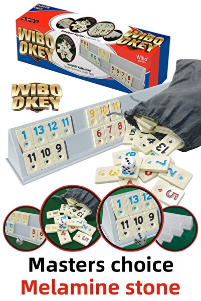 Wibo Okey Set Plastic Large Size Quality Melamine Stone 43 cm (Ivory Stone Co...