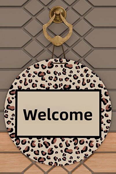 Dormot زخرفة باب خشبية حديثة بطباعة رقمية - زخرفة باب خارجية بنمط الفهد مع إطار