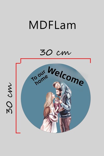 Dormot Μοντέρνο Στολίδι Πόρτας Μπλε Οικογενειακό Στολίδι Εξωτερικής Πόρτας για πέντε άτομα