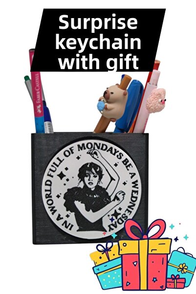 Uzman3D حافظة أقلام الأربعاء أدامز - هدية سلسلة مفاتيح مفاجئة ✅