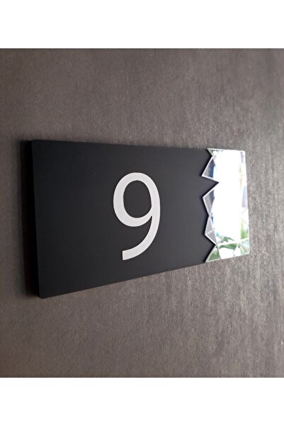 Silver Mirrored Door Number Self Adhesive Practical Stylish Design Mirror Series 19x8 Cm