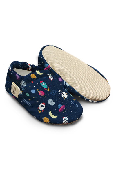 Kokopatik ,Non-Slip Sole,Organic Cotton Home Nursery Booties,Astronaut Pattern Booties