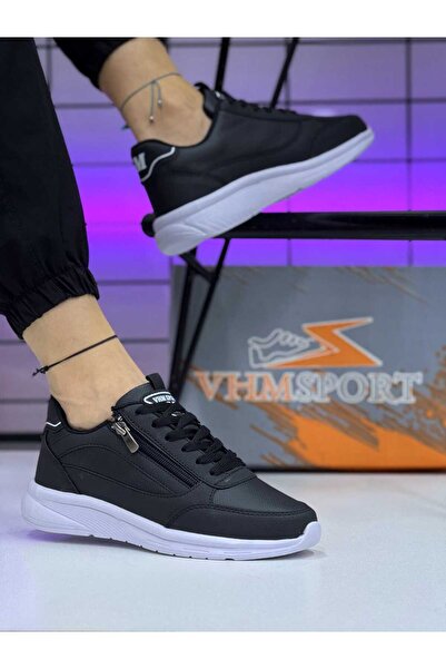 Butik Siyah Beyaz Su Geçirmez Kadın Spor Ayakkabısı