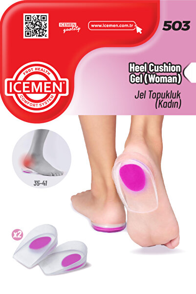 Icemen Ortapedik Jel Topukluk Tabanlık Topuk Dikeni Için %100 Jel 1 Çift