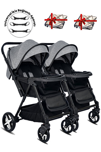 Baby Home 810 Ayrılıp Birleşebilen Çift Yönlü İkiz Bebek Arabası