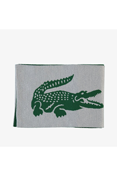 Lacoste Ανδρικό μάλλινο με τύπωμα γκρι κασκόλ