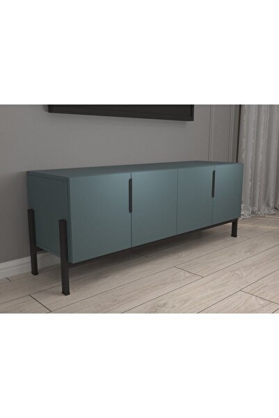 yapı ustam Mdflam Tv Ünitesi Antrasit Konsol Tv Ünitesi 142x36x53h Cm