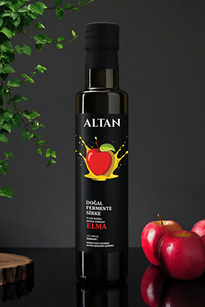 Altan Yıllandırılmış Ev Yapımı Doğal Elma Sirkesi Yumuşak İçim