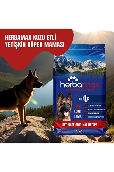HerbaMax Sindirim Destekleyici- Yetişkin Köpek Maması Kuzu Etli 2x10 Kg Ikili...