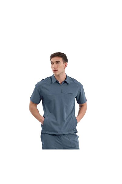 Brl Üniforma Cămașă cu mâneci raglan, cu fermoar ascuns, guler tip cămașă, un...