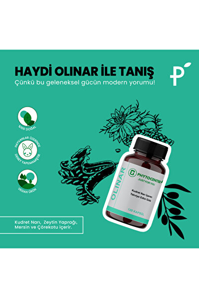 PHYTOCENTER Olınar Kudret Narı Ve Zeytin Yaprağı Içeren Takviye Edici Gıda 120 Kapsül