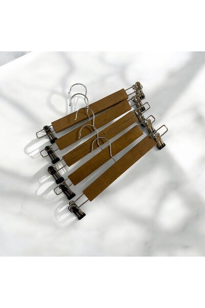 BALSA 10 Pieces - Clothes Hanger Wooden Hanger Skirt Hanger with Latch Fma451867