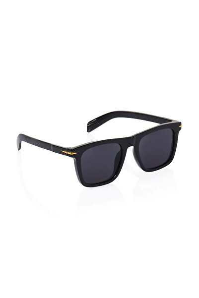 MACERATİ Arguvan Unisex Black Square Frame Uv400 Glass Sunglasses