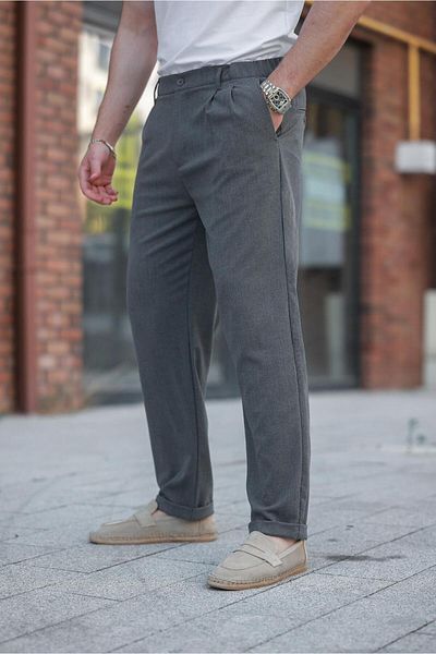 Madmext Anthracite Relaxed Fit Men's Fabric Trousers E6577
