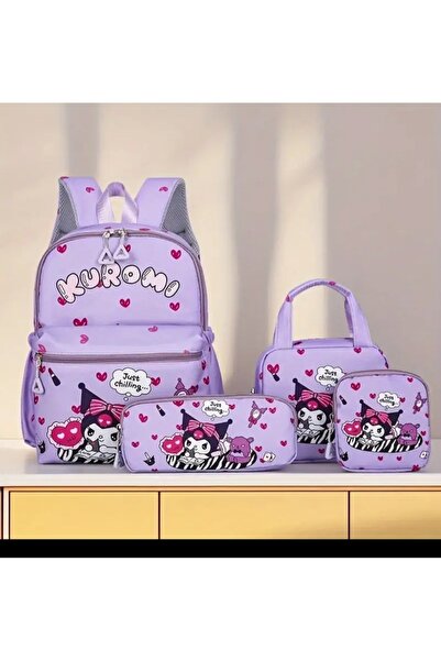 SANRIO KUROMI 4-джобна детска чанта за училище