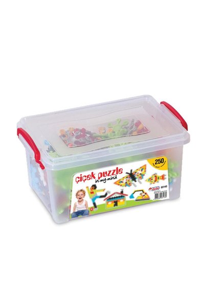 hak-iş oyuncak Dede 250 Parça Çiçek Puzzle – Eğitici Bağlantılı Blok Yapı Seti