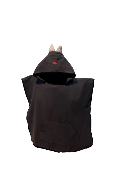 MORDRY Παιδικό παντελόνι με κουκούλα από μικροΐνες με στάμπα με χαρακτήρες γάτας, φορετή πετσέτα, πετσέτα παραλίας