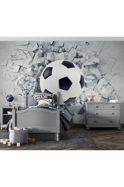 Özel Duvarlar Çocuk Odası Duvar Kağıdı 3 Boyutlu Futbol Topu