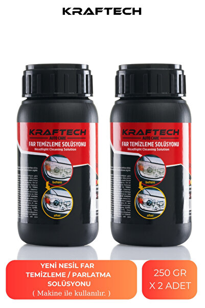 kraftech Yeni Nesil Premium I Buharlı Far Temizleme Sıvısı Ve Parlatma Solüsyonu I Kloroform Uyumlu 2 X 250gr
