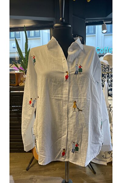 Patiskha Figürlü Beyaz Gömlek