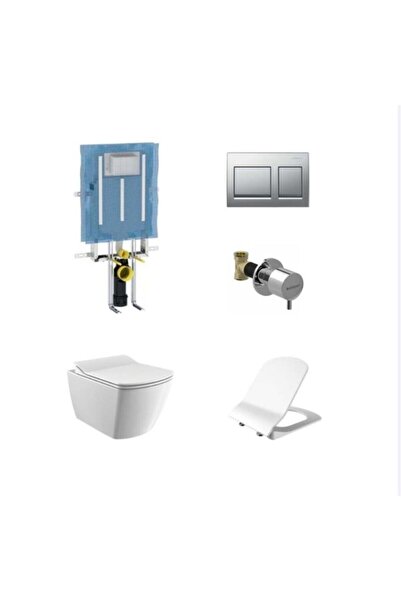 Creavit Geberit Alpha Gömme Rezervuar ve Creavit EG321 Asma Klozet Seti -2