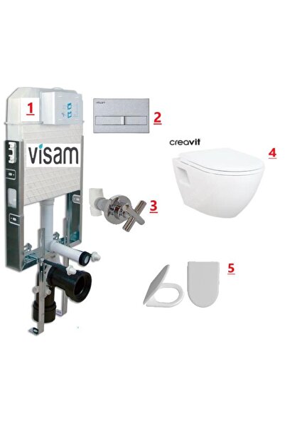 Creavit VİSAM-CREAVİT TP325 - ŞİMPA KAPAK - GÖMME REZERVUAR ASMA KLOZET SETİ ...