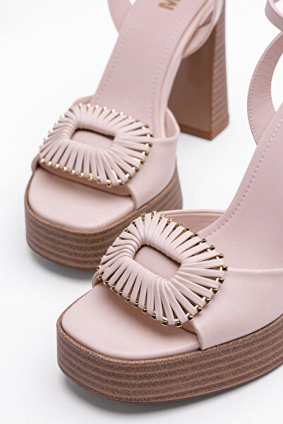 Tasarım Mantaga Pantofi cu toc cu platformă pentru femei, cu cataramă în față