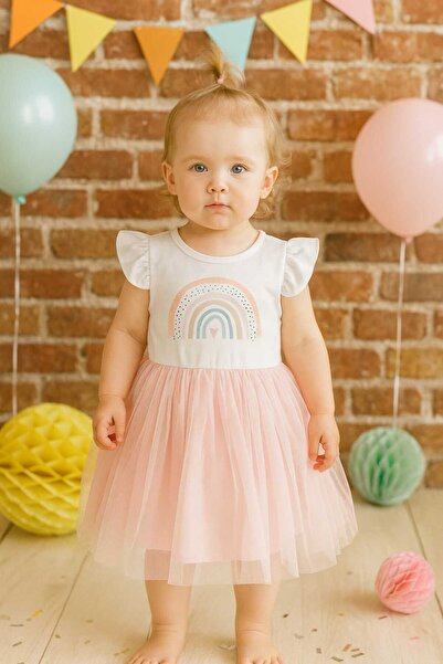 bebekpare Κοριτσίστικο φόρεμα Tutu με στάμπα ουράνιο τόξο
