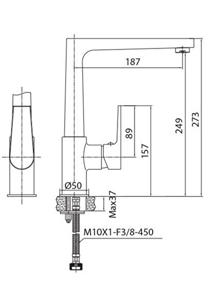 Creavit Sr8500 Sharp Luxury Kitchen Fixture Chrome