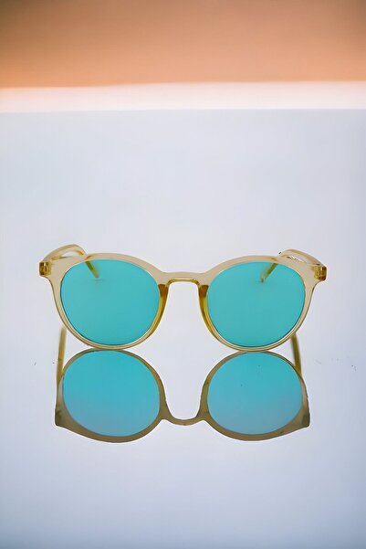 MACERATİ Petta Unisex Nude Oval Frame Green Glass Uv400 Sunglasses