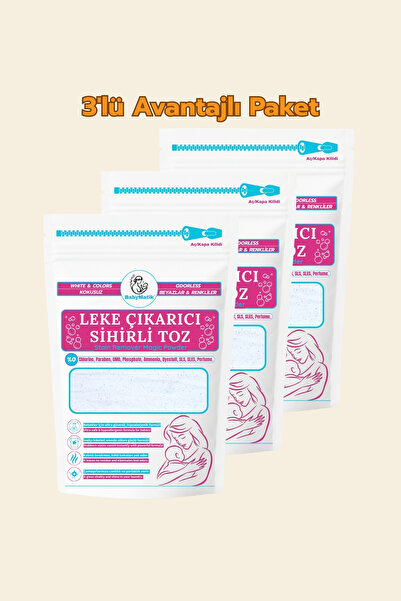 BabyMatik Çamaşır Bebek Leke Çıkarıcı Kokusuz Toz Deterjan, Kalıntı Bırakmaz,...