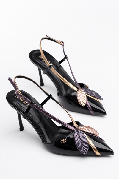 Tasarım Pantofi stiletto eleganti cu toc subțire din piele lacuită pentru fem...