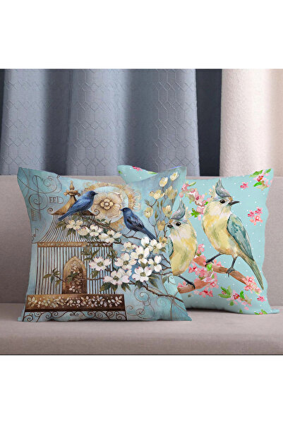 Alkan Homes 2-Piece Combination Cute Birds Digital Printed Throw Pillow Case