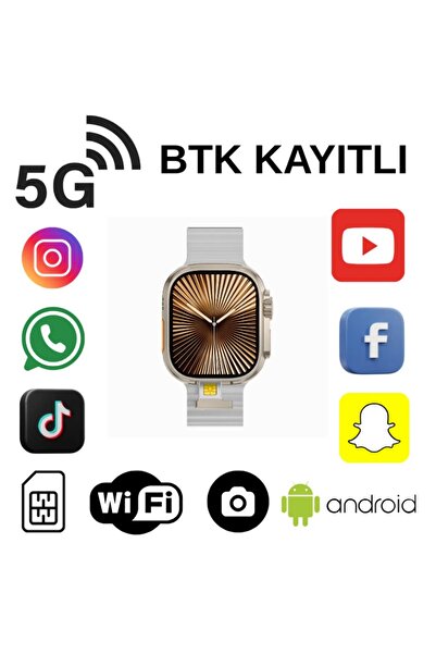 howear HW Ultra 5G Android Sürüm Ön Arka Kamera Akıllı Saat 4GB/64GB