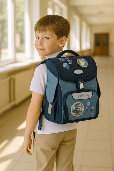 TOYFEST Lighted Navy Blue School Bag